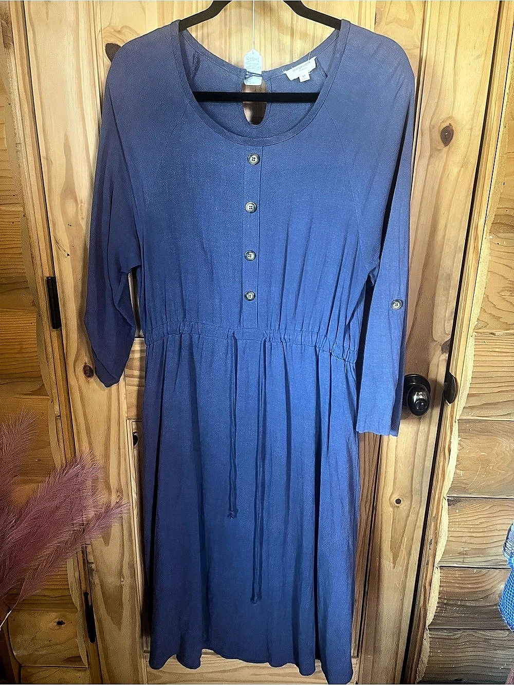 Orange Creek Blue Midi Dress Size Medium